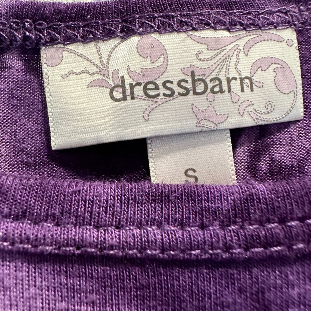 Women's Purple Tie-Dye 3/4 Sleeve Side Ruched Top Size Sm - Picture 3 of 8